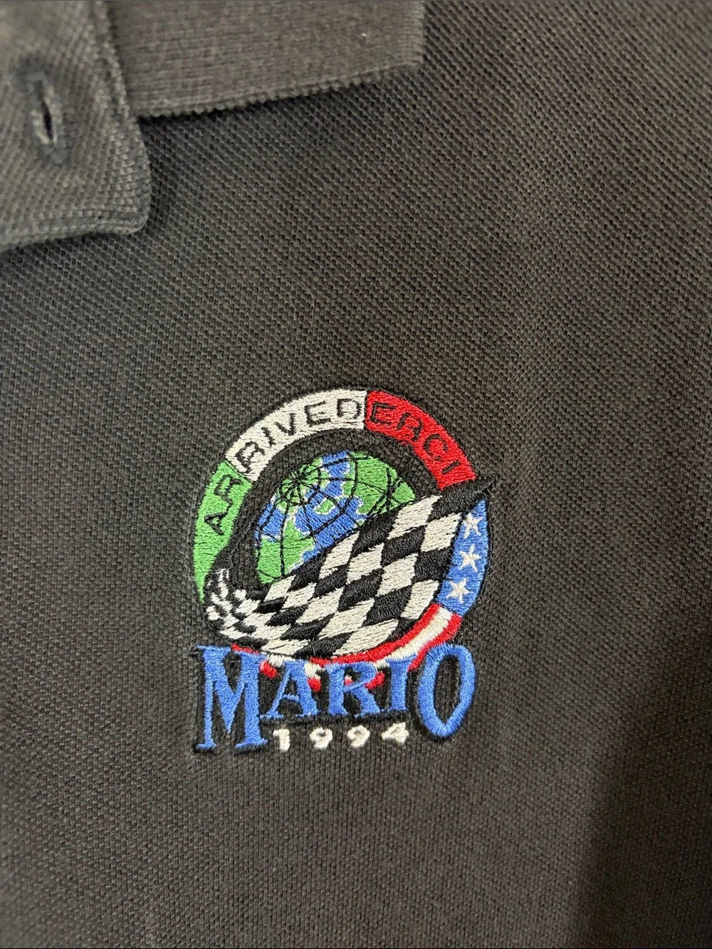 Vintage 1994 Mario Andretti Arrivederci Racing Speedgear Polo XL USA Indycar